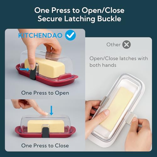 KITCHENDAO One-Press Airtight Butter Dish