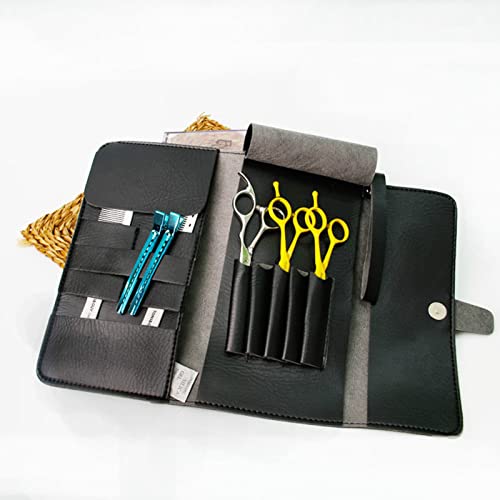 Friseurtasche, Tragbare Barber Werkzeugtasche PU Leder Multifunktionale Friseurwerkzeuge, Professionelle Salon Scherentasche Haarscherentasche für Draussen Zuhause Friseur Scheren, Clips