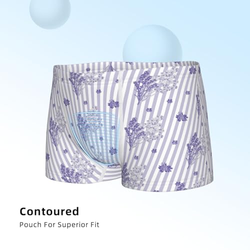 Boys' Cotton Boxer Brief Soft Underwear-Bouquet And Lavender Flowers4