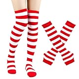Socks for Cat in The Hat Costume Accessories Women Girls Adult for Dr Seuss Characters Costumes Outfits Shirts Pajamas fits Ronald McDonald Party Clothes Favors Red