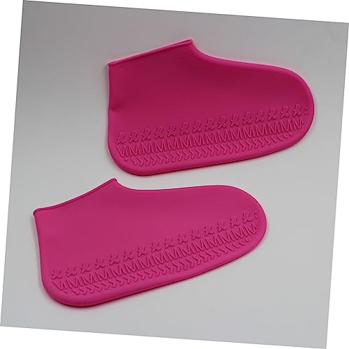 Cubiertas para zapatos impermeables de silicona, unisex, para actividades al aire libre, diseño grueso, para hombres y mujeres, color rosa, talla S miniatura 2