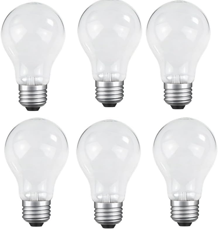 75 Watt Incandescent Light Bulbs A19 Frosted 60+ Watt E26 Base 6 Pack