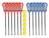 Palos Sports The Zone™ - 2-N-1 Lacrosse Set, Set of 12 Sticks and 6 Balls, Aluminum shafts, for PE Class and Park Districts