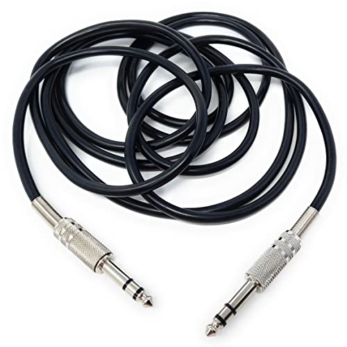 DRUT 3m 6.35mm Male to 6.35mm Male Stereo Audio Cable 1/4" TRS Connectors For Professional Music Instruments & Home Audio 10ft Black Nickel Connectors - Image 4