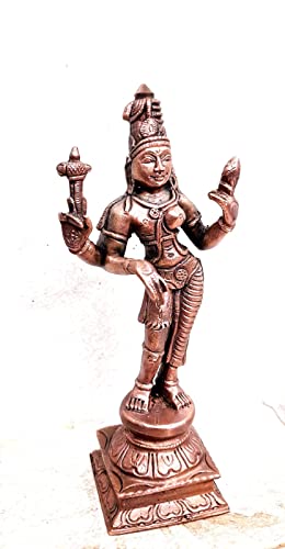 Image of Copper Idols of god Arthanaheeswarar, 6 inches, 450 Grams, Patina Antique Finish, Pack of 1 Piece