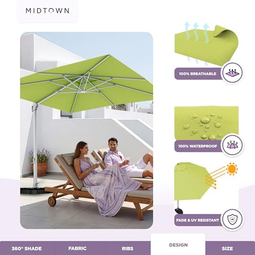Image of Midtown Umbrellas Grande Square - 9 x 9 Ft Cantilever Umbrella