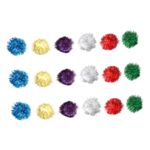 LIOOBO 18pcs Cat Balls Toys for Cats Fun Playthings for Pet Tinsel Teaser Toy Playthings Random