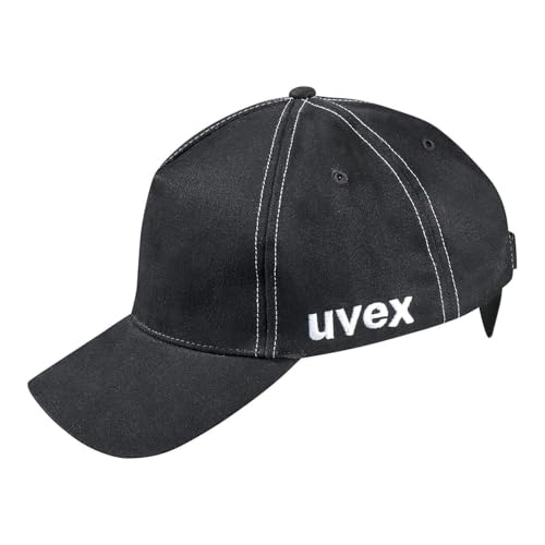 Uvex u-Cap Sport Anstoßkappe Kopfschutz – sportlich und sicher – mit Hartschale Schwarz (55–59 cm)