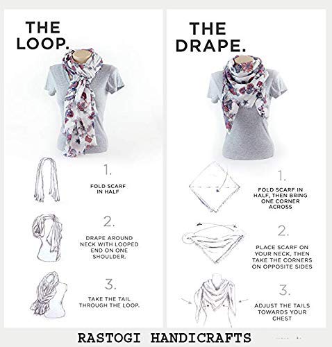 Scarfs for women 100% Pure cotton indian design hand block printed mini Scarfs for girls (70x20) inch4