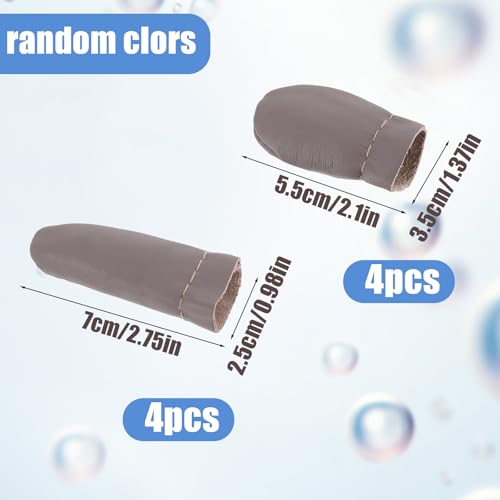 4 pares de agulhas feltragem tricô protetor de dedo de couro protetor de dedo bordado crochê proteto