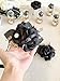 Black Promo Corsage and Boutonniere Set, Wrist Wedding Corsage, Wedding Corsage, Bridesmaids Corsage, Black and Gold Bridal Bracelets