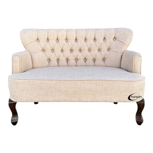 Salas, Music Sillón Love Seat Capitonado Vintage Madera (Camel)