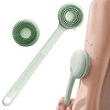 SVCEQZE Exfoliador Eléctrico Para Espalda En Ducha,Exfoliador De Piel Con 2 Velocidades - Cepillo De Baño Giratorio Recargable Con Mango Largo - para Masaje de Piel Limpieza Lavado de Pies Cara Cabeza