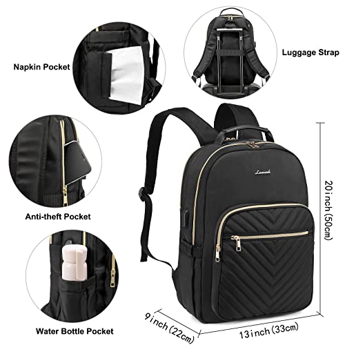 LOVEVOOK-Laptop-Backpack-for-WomenLaptop-Bag-for-Women-184-inchWaterproof-Travel-Backpack-PurseStylish-Womens-BackpackWork-Computer-Bags-Bookbag-Teacher-School-Back-Pack-with-USB-PortBlack