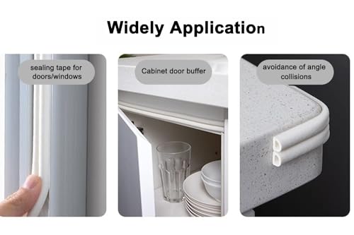 Dichtungsband für Türen Fenster, Türdichtung Selbstklebendes Fensterdichtung Dichtungsstreifen Gummi Schaum Siegel Streifen Schalldämmung Weiß