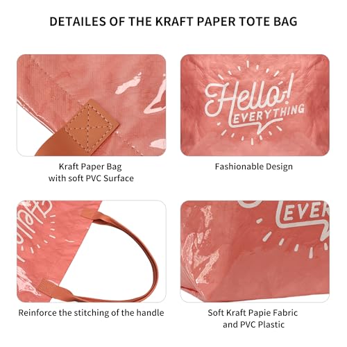 PVC Tote Bag Clear Carry All Shopping Handbag Plastic Shoulder Bag Women's Letters Print Kraft Paper Hobo Bag For Work Travel - Image 5