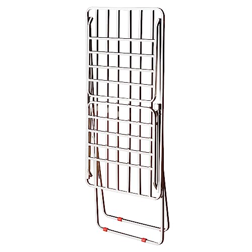 Image of Steel Foldable Clothes Drying Stand - Heavy-Duty Collapsible Laundry Drying Rack, 56 x118 cm, Durable Mild Steel Construction, Space-Saving Indoor & Outdoor Cloth Dryer (Sliver)