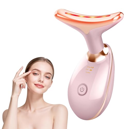 Koloskiy 7 Color Face and Neck Massager Portable Facial Massager Tool Facial Skin Care Tools at Home Rose Gold