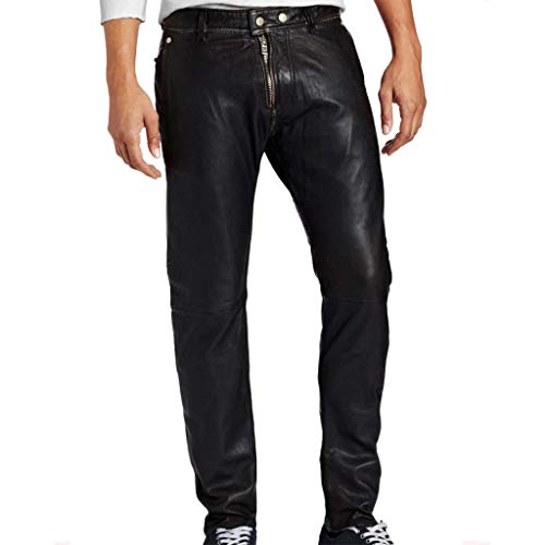 Men's Leather Pant Trouser Genuine Lambskin Real Leather Casual Pant PM042