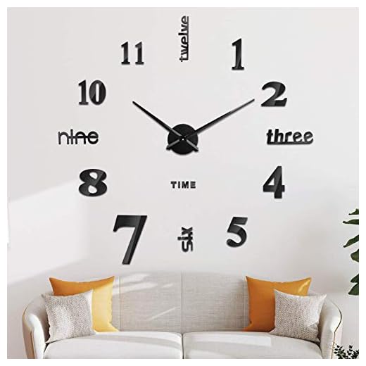 SOLEDI Reloj de Pared 3D, DIY Reloj de Etiqueta de Pared Decoración Ideal para la Casa Oficina Hotel