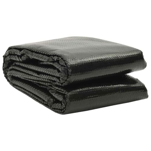 vidaXL Floating Rectangular PE Solar Pool Film Cover - Heats Pool Water, Reduces Evaporation, Easy to Tailor for Smaller Sizes, Black, 26.3 x 16.5 ft