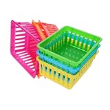 Organisation améliorée : ces bacs en plastique pour salle de classe sont idéaux pour organiser fournitures de bureau, promouvoir un environnement d'étude et de travail ordonné, panier de classement, paniers de rangement pour crayons