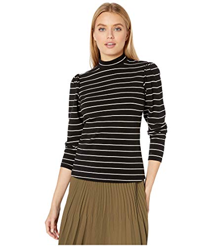 La Vie Rebecca Taylor Long Sleeves Yarn-Dyed Stripe Jersey Black Combo SM