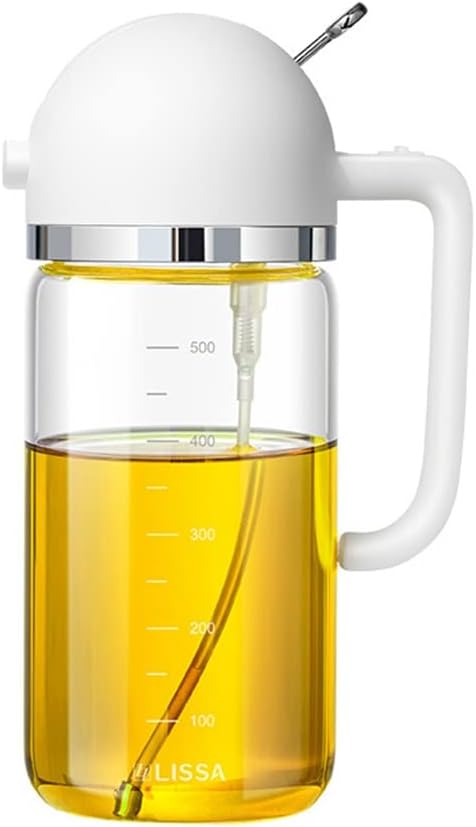 Dual-Purpose Oil Spray Pouring Bottle Cooking Baking Vinegar Mist Sprayer For BBQ Kitchen Glass Dispenser(Onecolor)