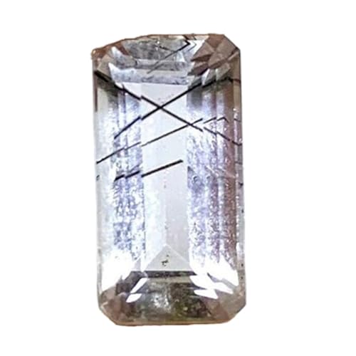 Quartz rutile noir naturel rectangle à facettes 12x6x5mm pour pendentif et bague DIY