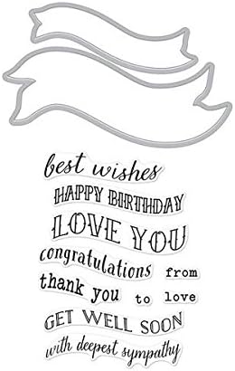 Hero Arts Stamp & Cuts Ribbon Messages