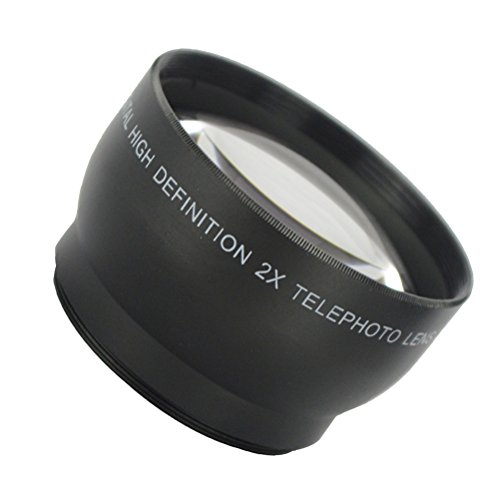 Lente teleobjetiva 58 mm 2X LEDMOMO para câmeras Canon Nikon e todas as lentes de 58 mm