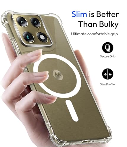 Image of KAPAVER Essential Magnetic Back Cover Case Compatible with Moto Signature - Magnetic Clear (PC+TPU) (Moto Signature - Magnetic Clear)