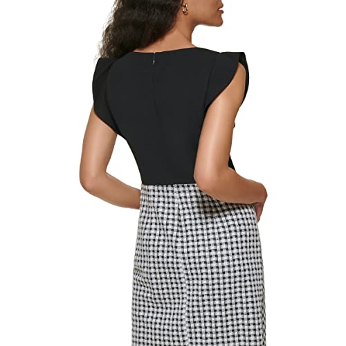 Image of DKNY Women's Flutter Sleeve Faux Wrap Dress with Hardware