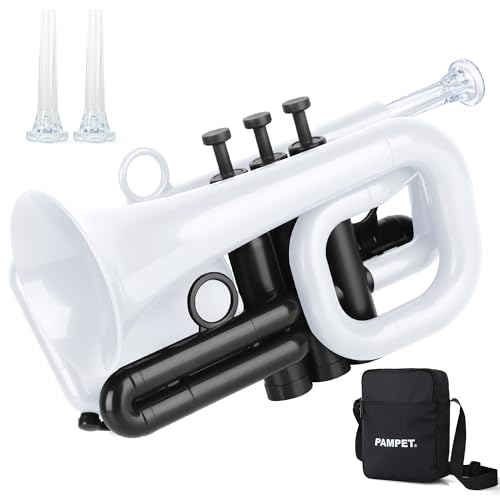 PAMPET DOLPHIN Trompeta de bolsillo de plástico Bb Trompeta estándar para estudiantes principiantes y...