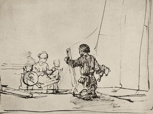 Pintura al óleo de la Sagrada Familia, lienzo de alta calidad con esencia de Rembrandt