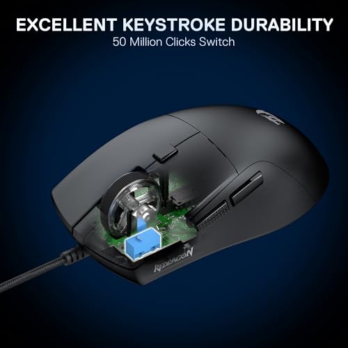 Image of Redragon M618 Wired Gaming Mouse, 10000 DPI Optical Ergonomic Mouse with 6 Programmable Buttons, 84G Ultra Lightweight, Software Supports DIY Keybinds, Black