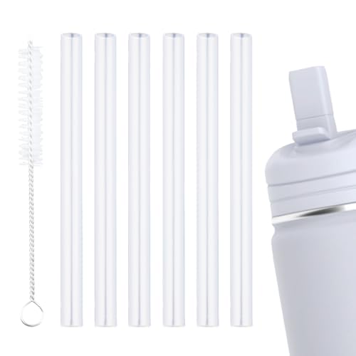 BOXOB 6pcs Pailles de remplacement Hydrapeak Mini 14OZ, pailles réutilisables avec brosse