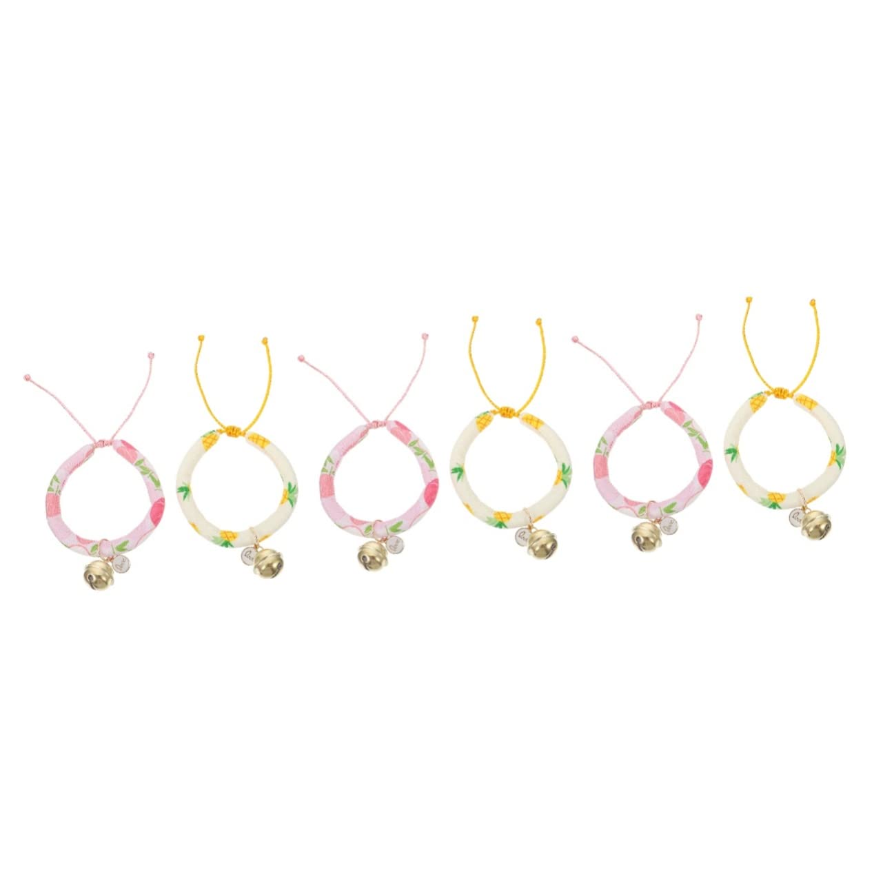 Mipcase 6stücke Verstellbares Und Atmungsaktives Katzenhalsband Mit Süßem Glöckchen Für Haustiere Geeignet Für Alltag Partys Und Besondere Anlässe Farben Ananas