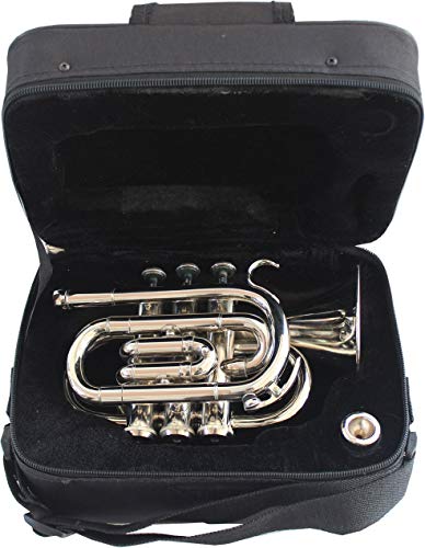 Littel Musicals Store Pocket Trumpet Bb Pitch Copper Lacquered With Free Hard Case + Mouthpiece #TOP1