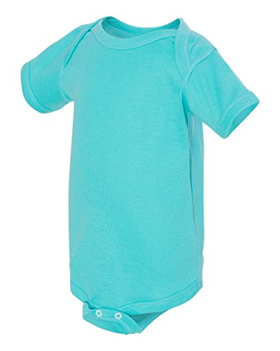 Rabbit Skins Infant Baby Rib Lap Shoulder Creeper, Caribbean, 12M