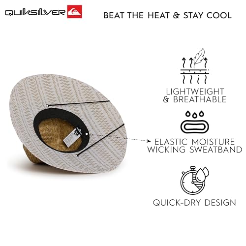 Image of Quiksilver Men's Wide Brim Outdoor Lifeguard Straw Sun Hat