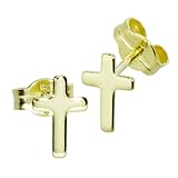 schlicht und elegant InCollections Damen-Ohrstecker Kreuz 333 Gelbgold 11 mm 0010160025401