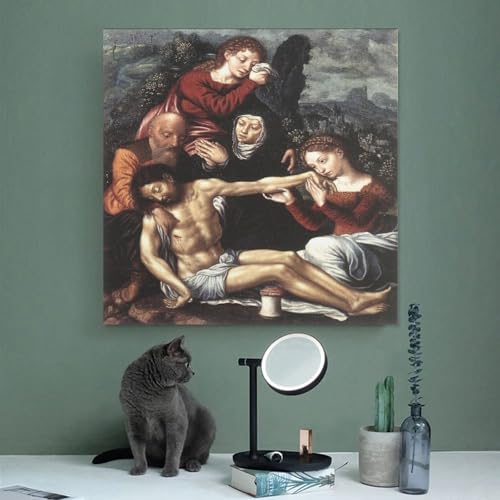 Impression sur toile Jan Van Hemessen - Décoration murale table 30x30 - 3