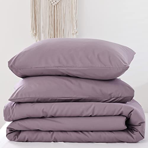 Image of ROSGONIA Oversized King Comforter Dusty Purple, 3pcs (1 Boho Comforter & 2 Pillowcases) Lightweight Oversized King Size Comforter Sets Bedding Blanket