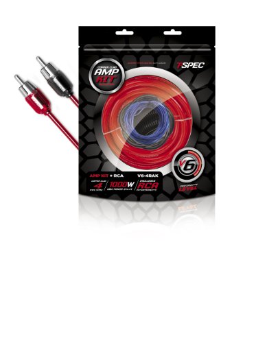 Kit Amp V6-4RAK avec RCA CCA 4 Gauge pour amplification audio