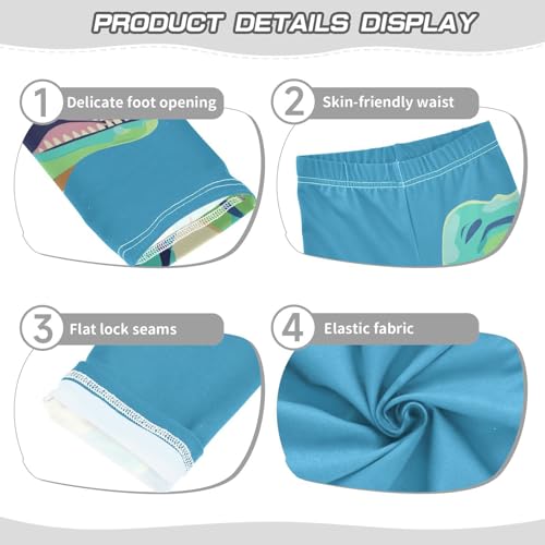 Blue Dinosaur Animal Girls Casual Leggings for Kids Printed Long Pant Bottoms Stretch and Soft3