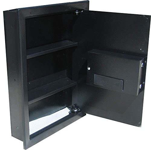 Digital Electronic Flat Recessed Wall Hidden Safe Security Box Jewelry Gun Cash (Biometric Fingerprint Black) #TOP3