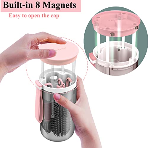 Baby Bottle Brush&Travel Baby Bottle Drying Rack-Portable Baby Bottle Cleaning Silicone Brush, Bottle Cleaner Brush Kit,New Mom Gifts For Women After Birth (Pink) #TOP3
