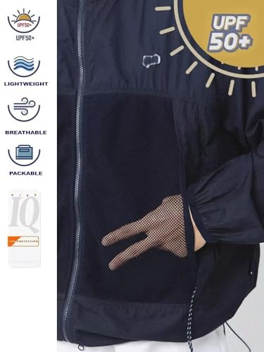 Image of UNISEX Lightweight Windbreaker Jackets Outdoor Hooded Pocket Raincoat Jacket (US, Alpha, X-Large, Regular, Regular, BLUE)