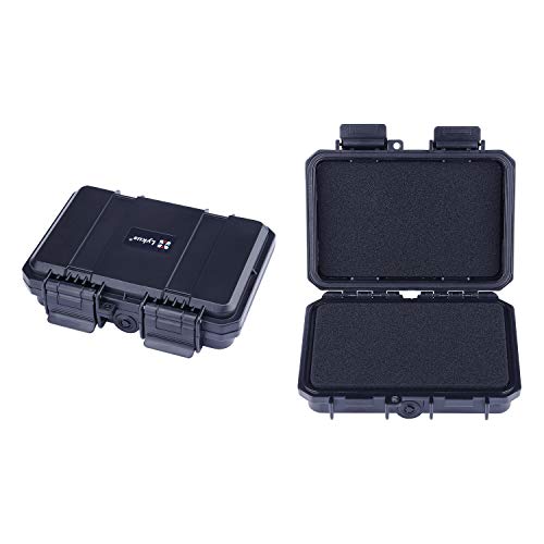 Lykus HC-1410 Mini Hard Case Dry Box with Foam Insert, Interior Size 5.51x3.54x1.46 inch, IP66 Splash-Proof, Suitable for cellphone, keys, cards, and small items